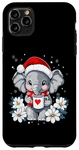 Hülle für iPhone 11 Pro Max Elefant Weihnachten Frauen Männer Kinder Weihnachten Elefant von Elefant Kaffee Blumen Weihnachten Damen Herren