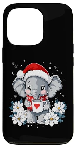 Hülle für iPhone 13 Pro Elefant Weihnachten Frauen Männer Kinder Weihnachten Elefant von Elefant Kaffee Blumen Weihnachten Damen Herren