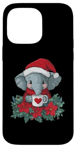 Hülle für iPhone 14 Pro Max Elefant Weihnachten Frauen Männer Kinder Weihnachten Elefant von Elefant Kaffee Blumen Weihnachten Damen Herren