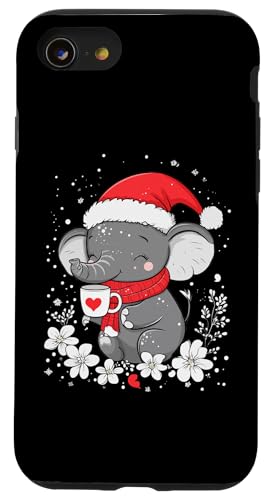 Hülle für iPhone SE (2020) / 7 / 8 Elefant Weihnachten Frauen Männer Kinder Weihnachten Elefant von Elefant Kaffee Blumen Weihnachten Damen Herren