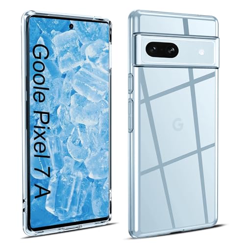 Elekpia Crystal Clear Hülle Kompatibel mit Goole Pixel 7A, Anti-Fingerabdruck Anti-Vergilbungs Handyhülle, Kratzfest Stoßfest Durchsichtig Schutzhülle, TPU Case, Dünn Cover (Transparent) von Elekpia