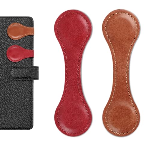 Personalized Leather Magnetic Bookmarks Vintage Custom Engraved Motivational Text Book Marker Clip Gift for Book Lover Readers Women Kids Dark Brown + Wine Red(Leather Magnetic Bookmark) von Elektheim