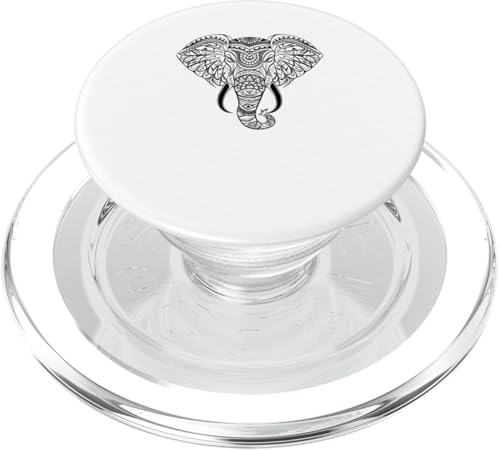 Black Paint Mandala Art Elefant Elefanten PopSockets PopGrip für MagSafe von Elephants Elephant Lover Gifts