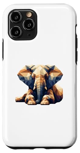 Hülle für iPhone 11 Pro Polygon Art Elefant Elefanten von Elephants Elephant Lover Gifts