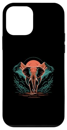 Hülle für iPhone 12 mini Retro-Berg Sonnenuntergang Elefant Elefanten von Elephants Elephant Lover Gifts