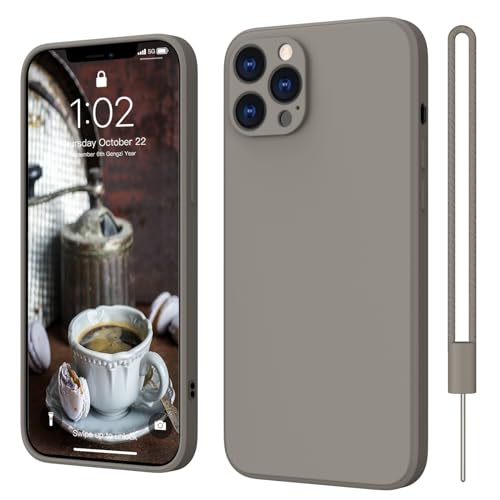 ElestBela iPhone 12 Pro Max Hülle Silikon, Hanyhülle iPhone 12 Pro Max Ultra Dünn Slim mit Microfiber, Kratzfeste Rundumschutz Case Schutzhülle Hülle für iPhone 12 Pro Max 6.7'' Grau von ElestBela