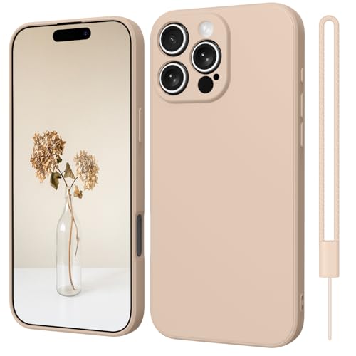 ElestBela iPhone 16 Pro Hülle Silikon Case, Hanyhülle iPhone 16 Pro Ultra Dünn Slim mit Microfiber, Kratzfeste Rundumschutz Case Schutzhülle Hülle für iPhone 16 Pro 6.1'' Khaki von ElestBela