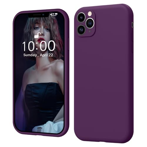 iPhone 11 Pro Max Hülle Silikon Case, ElestBela Hanyhülle iPhone 11 Pro Max Ultra Dünn Slim mit Microfiber, Kratzfeste Rundumschutz Case Schutzhülle Hülle für iPhone 11 Pro Max 6.7'' Dunkel Lila von ElestBela