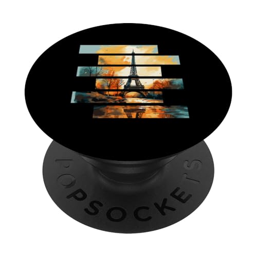 Goldene Stunde in Paris: Eiffelturm-Reflexionen PopSockets mit austauschbarem PopGrip von Eleven Sunsets