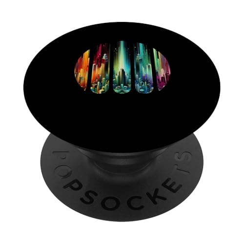 Urban Spectrum: Ein Panorama-Stadtbild" PopSockets mit austauschbarem PopGrip von Eleven Sunsets