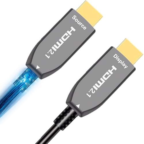 Elfcam - 8K HDMI-Kabel mit Glasfaser – 48 Gbit/s eARC VRR – Ultra High Definition für Kino & Gaming – Deutscher Chip Silan + Laser V26, knickfeste Faser, kompatibel mit PS5, Xbox, PC & TV 8 K (120 m) von Elfcam