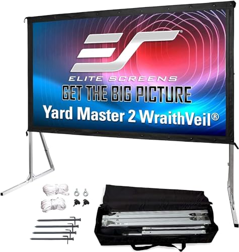 Elite Screens OMS120H2-DUAL Mobile Garten Leinwand Yard Master 2 Dual 266 Projection Screen Schwarz von Elite Screens