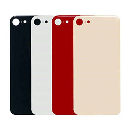 ELLENNE Gehäuse für Rückseite kompatibel mit iPhone 8 Back Cover Glas Schwarz Weiß Gold Rot (Rot/Rot) von Ellenne