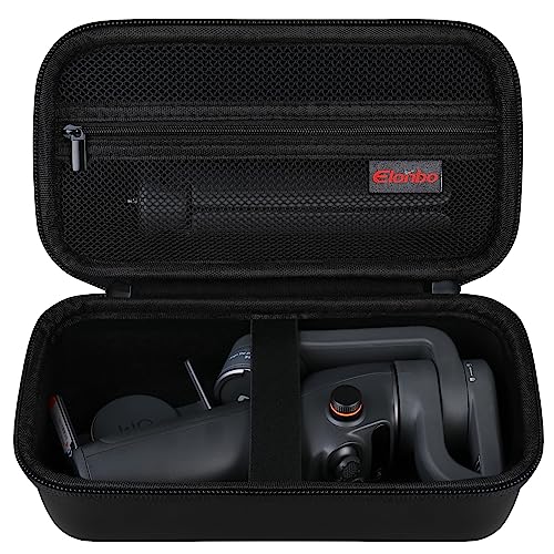 Elonbo Tragetasche für DJI Osmo Mobile 6 Smartphone Gimbal Stabilisator, OM 6 Portable Handheld Faltbare Eingebaute Verlängerungsstange 3-Achsen Telefon Gimbal Tripod Storage Schutztasche, Schwarz von Elonbo