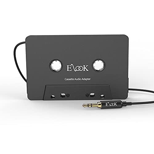 Elook Kfz-Kassetten-AUX-Adapter, 3,5 mm, Universal-Audiokabel-Adapter für Auto, Telefon, MP3 usw. Schwarz von Elook