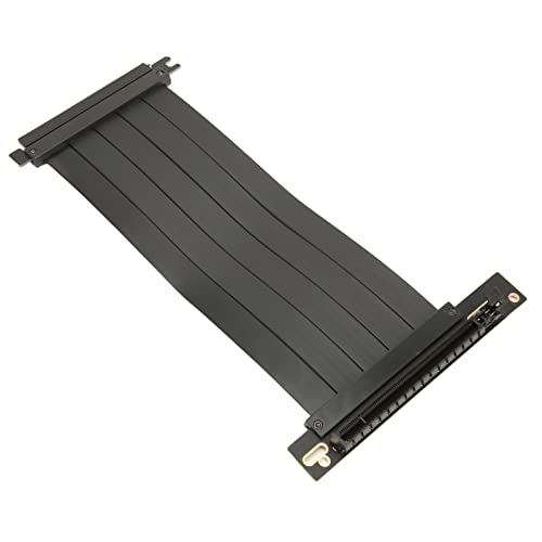 Elprico PCIe 4.0 X16 Riser-Kabel, Flexibles 90-Grad-Hochgeschwindigkeits-GPU-Riser-Kabel Im Rechten Winkel, PCIE-Port-GPU-Grafikkarten-Verlängerungskabel (50cm) von Elprico