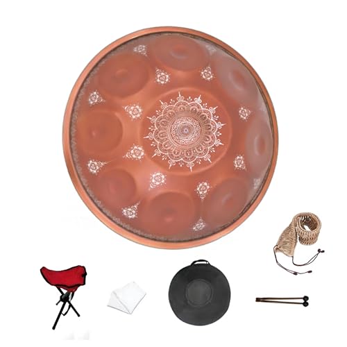 Elsebal Handpan Drum, 55,8 cm D Minor 9-Note 440 Hz Adult Steel Hand Drums), Fuchsia) mit Handpan Drum Bag (Fuchsia, 440 Hz) von Elsebal