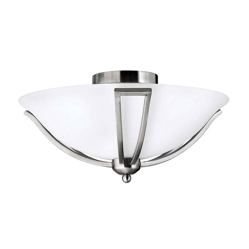 Deckenleuchte, Glas Stahl, Nickel, D 42,5 cm von Elstead Lighting