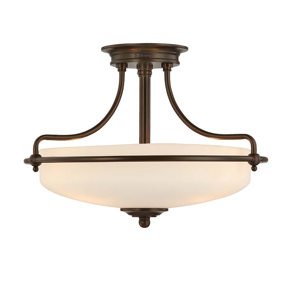 Deckenleuchte, Metall Glas, Bronze, D 42,2 cm von Elstead Lighting