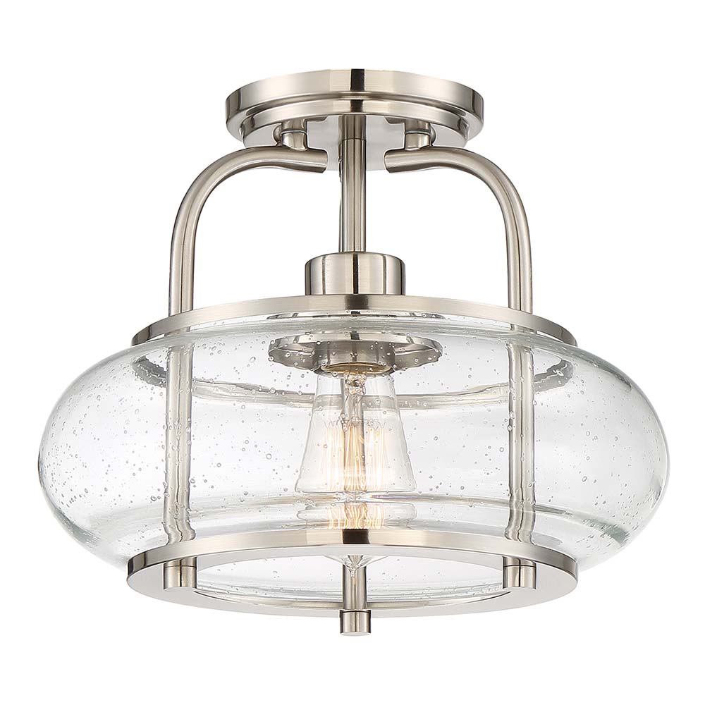 Deckenleuchte, Metall Glas, Nickel, D 30,5 cm von Elstead Lighting