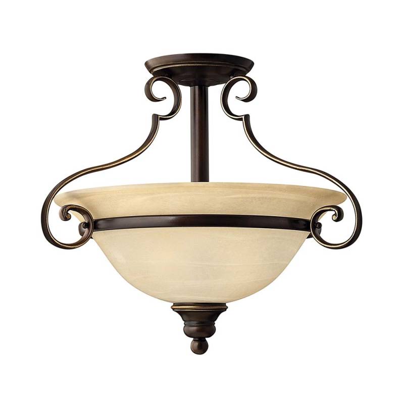 Deckenleuchte, Stahl Alabasterglasimitat, Bronze, D 48,3 cm von Elstead Lighting