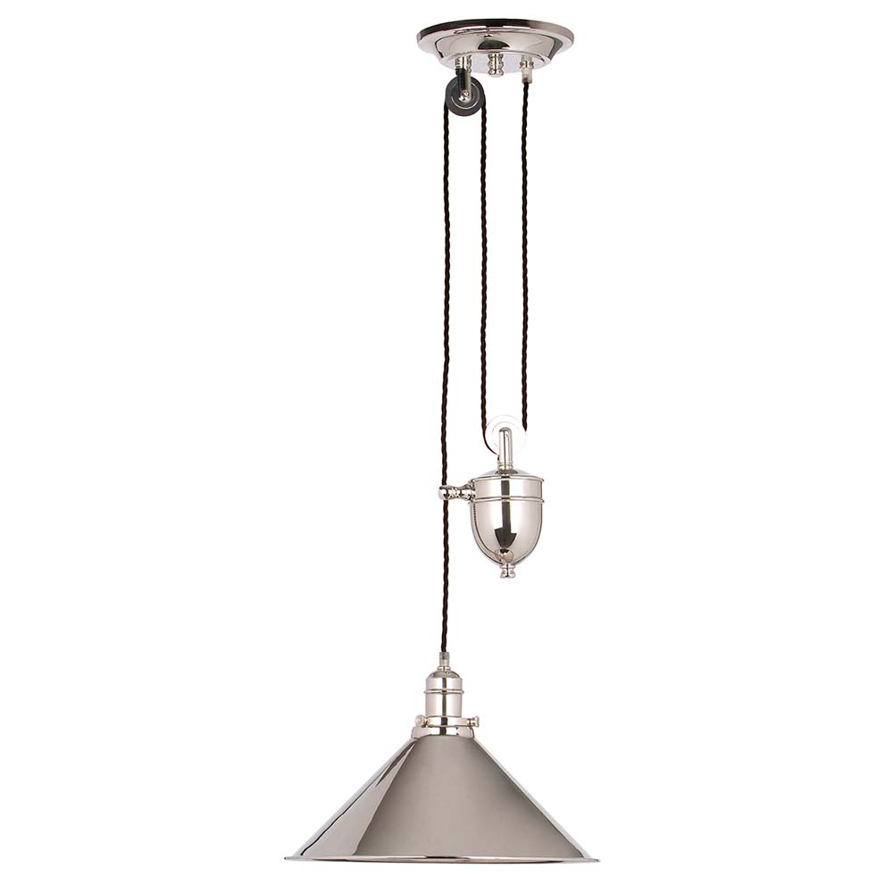 Hängeleuchte, Deckenlampe, Stahl Nickel, D 37 cm von Elstead Lighting