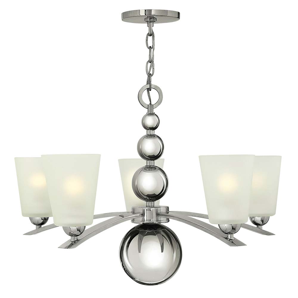 Kronleuchter, Deckenlampe, Stahl Glas, Nickel, D 68,6 cm von Elstead Lighting