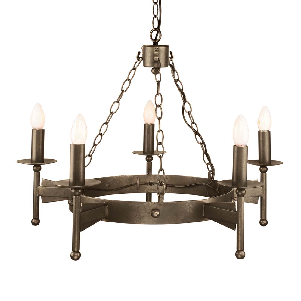 Kronleuchter, Hängelampe, Eisen, Bronze, D 67 cm von Elstead Lighting