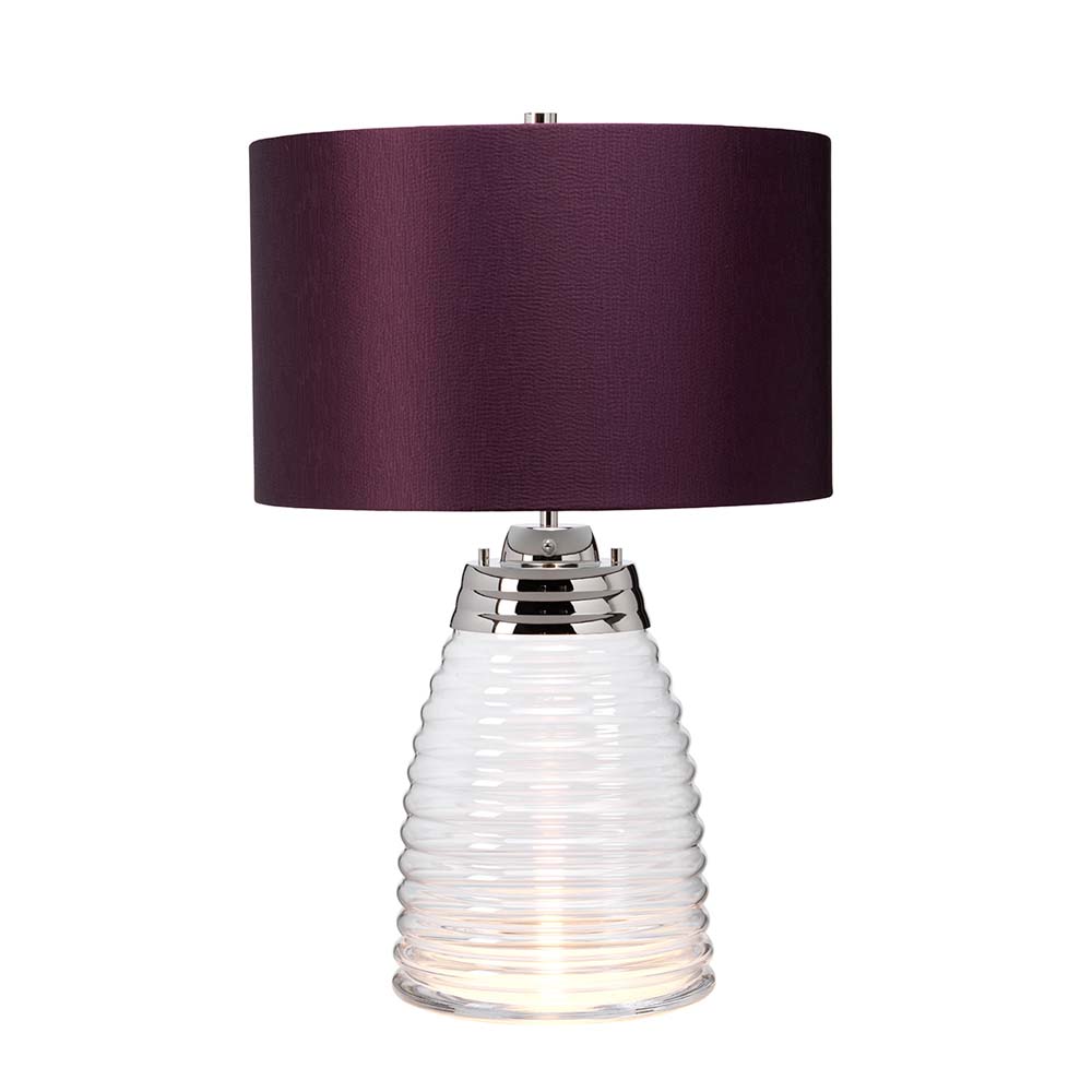 LED Tischleuchte, Stahl, Glas, Dunkel-Lila, H 64,3 cm von Elstead Lighting