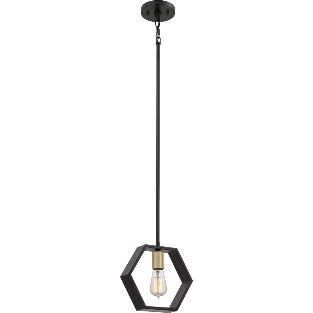 Pendellampe, Stahl, Schwarz, D 25,4 cm von Elstead Lighting