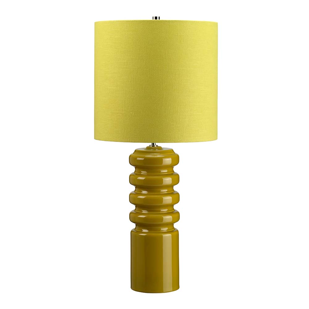 Tischleuchte, Porzellan, Leinen, grün, H 85 cm von Elstead Lighting