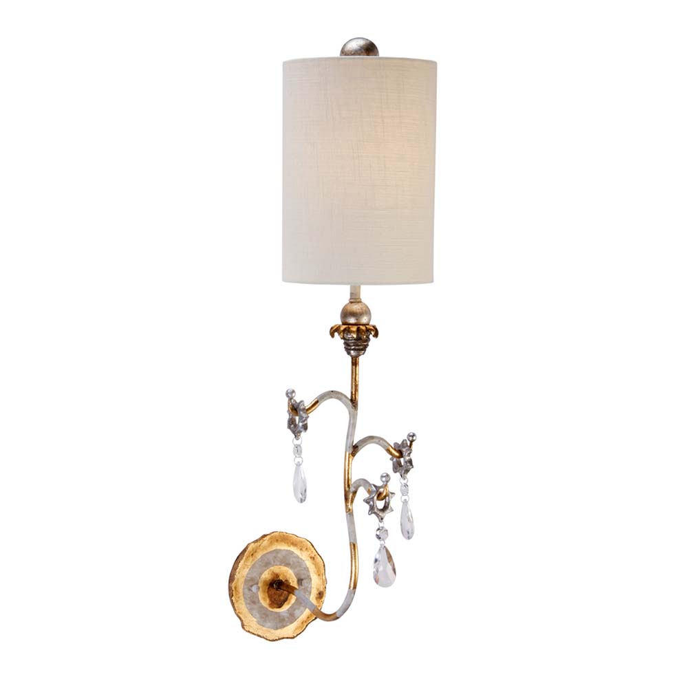 Wandlampe, Stahl Leinen, Gold , H 68,6 cm von Elstead Lighting