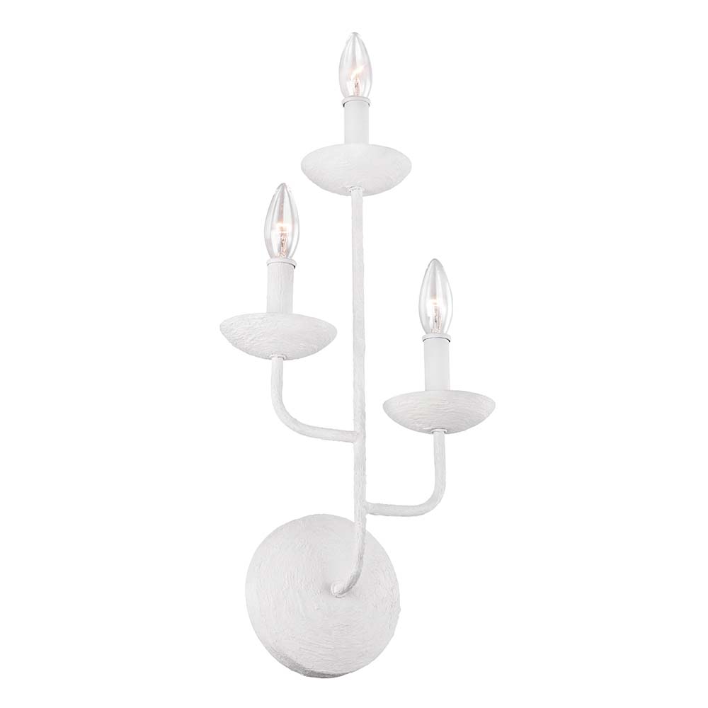 Wandleuchte, 3-Flammig, Gips, Stahl, weiß, H 61 cm von Elstead Lighting