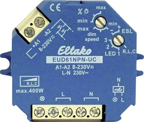 Eltako EUD61NPN-UC Aufputz Dimmer, Unterputz Dimmer Geeignet für Leuchtmittel: Glühlampe, Energies von Eltako