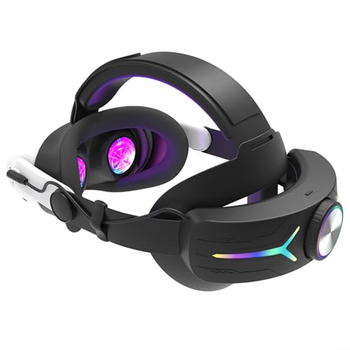 Emiif Kopfgurt mit Akku für Meta für Quest 3 VR-Headset mit 12000 mAh integrierter Powerbank, schnelles Aufladen (schwarz) von Emiif