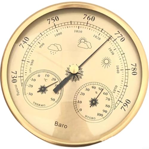 Emiif Thermometer und Hygrometer, Innen Außen Wetterstation Thermometer Barometer Hygrometer Wetter für Trendanzeige von Emiif