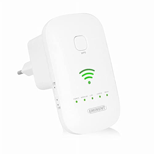 Eminent EM4597 Ac1200-Dualband-WiFi-Repeater, Integriertes Antennensystem mit Zwei zusätzliche 100 Mbps LAN-Ports weiß von Eminent