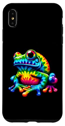 Hülle für iPhone XS Max Batik-Frosch-Friedenszeichen-Hippie von Emisay Lustiges Frosch-T-Shirt