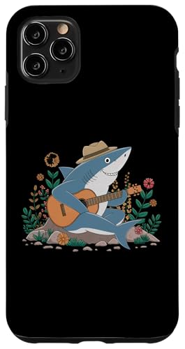 Hülle für iPhone 11 Pro Max Hai Kostüm Hai Stofftier Haie spielen Banjo von Emotional Support Shark Party Decorations Theme