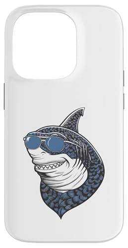 Hülle für iPhone 14 Pro Hai-Kostüm für Teenager, Hai, Stofftier-Sonnenbrille, Hai von Emotional Support Shark Party Decorations Theme