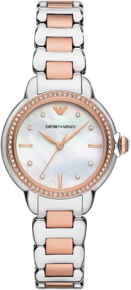 Emporio Armani Watch, Elegante Quarzuhr mit 32mm Edelstahlgehäuse Perlmuttzifferblatt von Emporio Armani