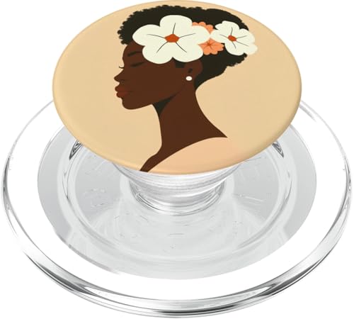 Afrikanische amerikanische Frau, minimalistische Silhouette PopSockets PopGrip für MagSafe von Empowering Feminine Minimalist Art