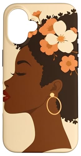 Hülle für iPhone 16 Gedeckte Farben, Kunst, schwarze afrikanische amerikanische Frau von Empowering Feminine Minimalist Art