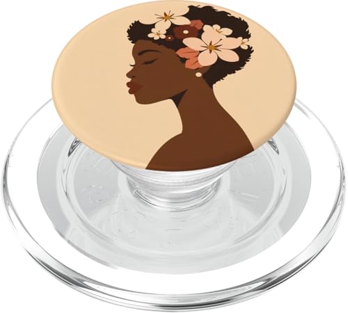 Minimalistische feministische afroamerikanische Frau PopSockets PopGrip für MagSafe von Empowering Feminine Minimalist Art