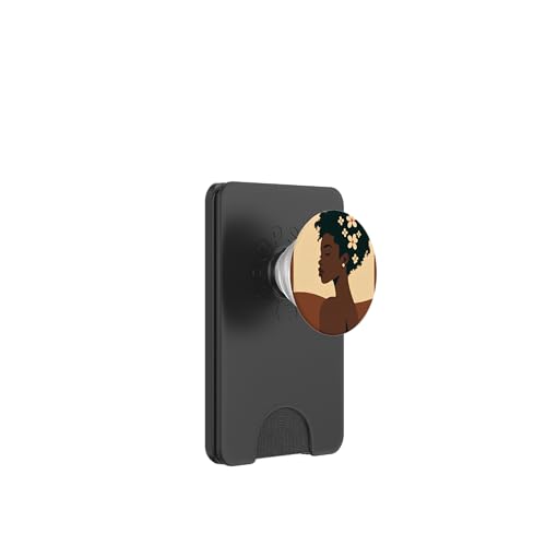 Stolze afrikanische amerikanische Frau minimalistische Silhouette PopSockets PopWallet für MagSafe von Empowering Feminine Minimalist Art