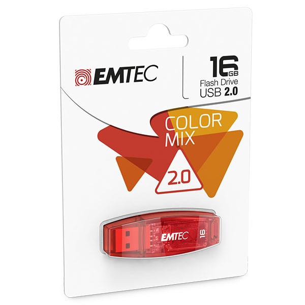 EMTEC C410 Color Mix - USB-Flash-Laufwerk - 16GB - USB2.0 - rot (ECMMD16GC410) von Emtec