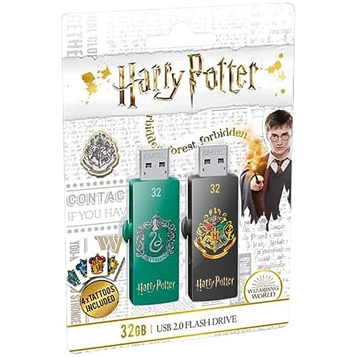 EMTEC Harry Potter M730 USB 2.0 Flash Drive – 32 GB – Slytherin & Hogwarts Duo Pack (ECMMD32GM730HP02P2) von Emtec