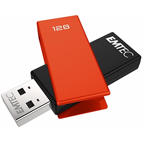 Emtec C350 128GB USB-Stick USB 2.0, Schwarz, Orange von Emtec