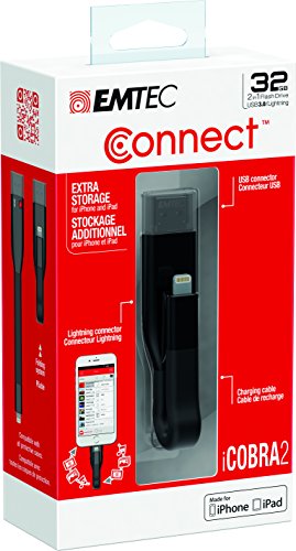 Emtec - Flash-Laufwerk Lightning-Stick iCobra2 USB 3.0 32 GB EMTEC, Thumb Drive USB-Speichererweiterung kompatibel mit iPhone/iPad/Computer (Apple MFI-zertifiziert) von Emtec