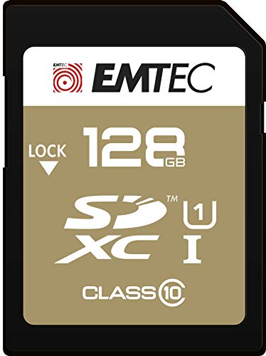 Emtec Elite Gold SD-Speicherkarte 128GB, UHS-I U1, Class10, Lesegeschwindigkeit bis zu 85 MB/s von Emtec
